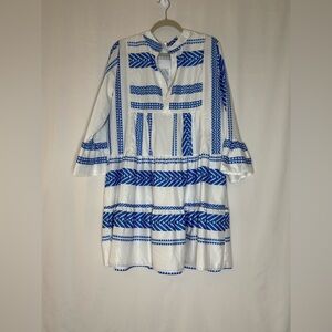 Adorable Blue and White Long Sleeve Dress/Tunic